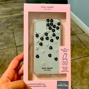 Brand New - Kate Spade Hardshell Case iPhone 12 Mini 5.4”Clear Scattered Flowers